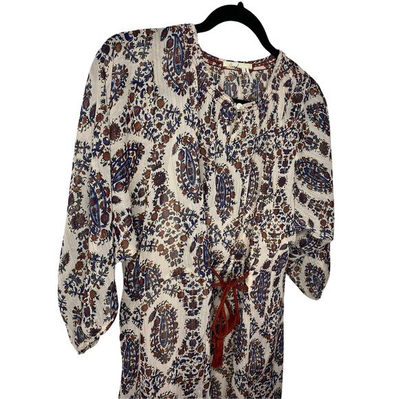 Floreat Anthropologie Dress Sheer Floral w/Gold Thread Long Sleeve Size Small - Picture 8 of 8